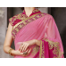 Awesome Beige Colored Embroidered Net Chiffon Saree
